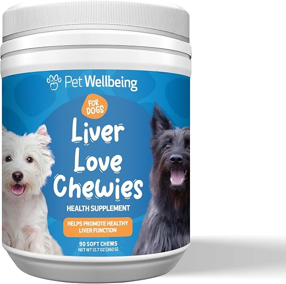 Pet Wellbeing Liver Love Chewies for Dogs - Liver Support, 90 Ct