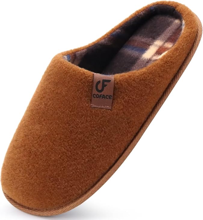 COFACE Mens Cozy Memory Foam Slippers Casual Warm Slip On House Shoes