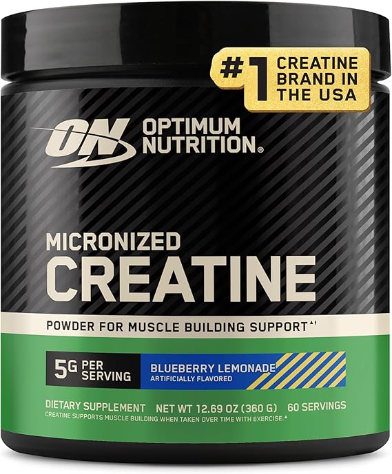 Optimum Nutrition Creatine Monohydrate Powder, Blueberry Lemonade, 12 Oz