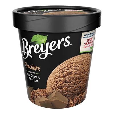 Breyers, All Natural Chocolate Ice Cream, Pint 8 Count