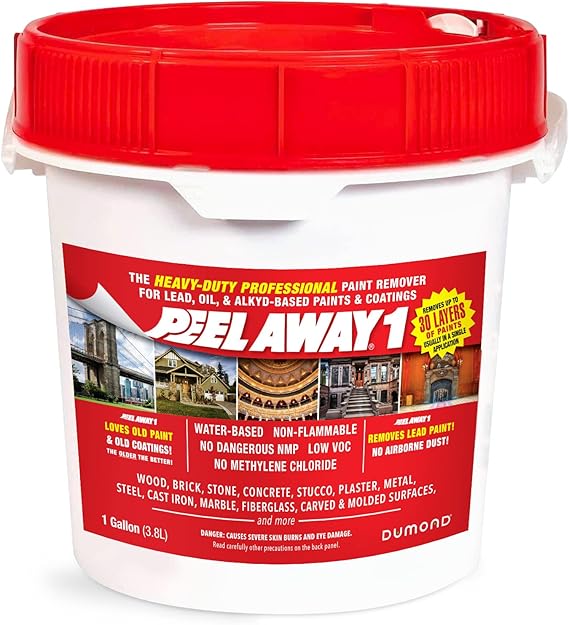 Peel Away 1 Paint Remover - HEAVY DUTY - Removes 30 Layers of Lead, Oil, Alkyd-Based Paints & Coatings - The Older the Paint the Better - Complete Paint Removal System Under the Lid - 1 Gallon