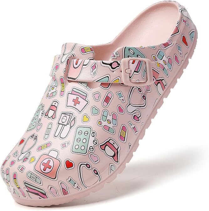 SECHRITE Womens Patterned Clogs Vibrant Printed Slip-On Mules Modern Classic Garden Shoes Comfort Closed-Toe Slippers Lightweight Outdoor Sandals