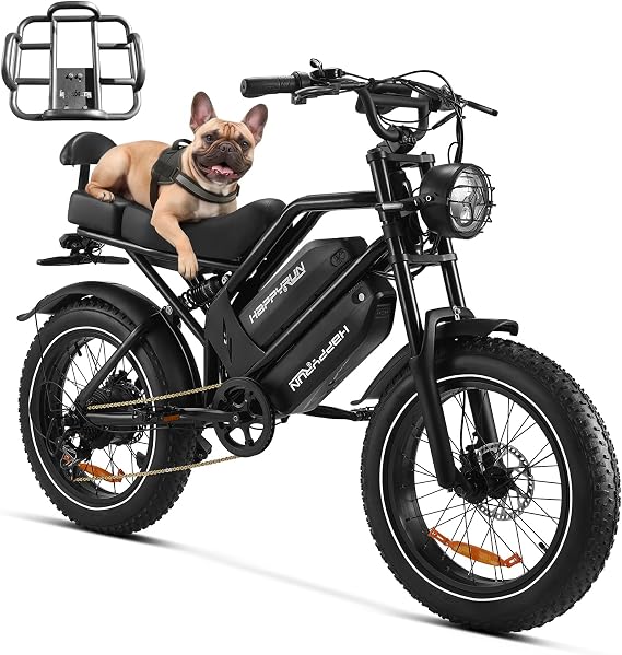 HAPPYRUN G70 Electric Bike 48V 26Ah Detachable Dual Battery 85+ Mile Range | 48V 26Ah dual detachable battery, 85+ mile range, 20 MPH speed, 20" fat tires,disc brakes. Designed commuter riding.