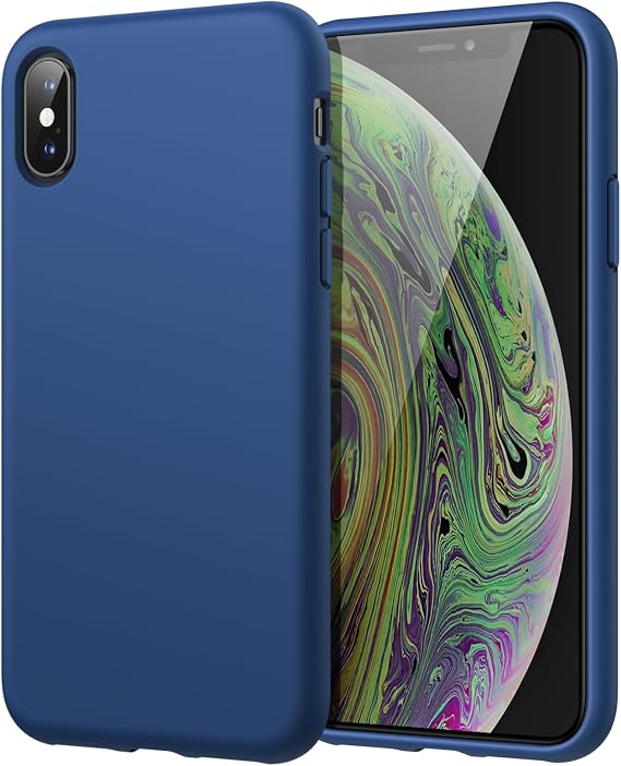 JETech Silicone Case for iPhone Xs and iPhone X, Blue Cobalt