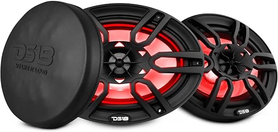 DS18 HYDRO NXL-69 - High End Coaxial Speaker Pair - 2-Way Car Speaker With Integrated RGB Lights - 375 Watt Car Audio system - Water Resistant Speakers - 6 x 9 Inches, Black