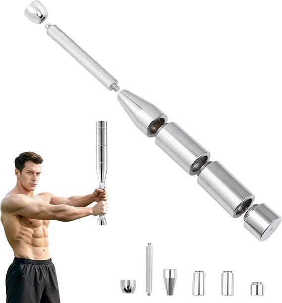 Adjustable Macebell Set - 6/11/15in1 Steel Indian Clubs for Shoulder, Grip & Full Body Training - Includes Adjustable Weights (6.539.7 lbs), Forearm Strengthener & Grip Tester for Fitness, MMA, Rehab