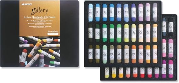 Mungyo MPHM-60P Gallery Artists' Handmade Soft Pastels Portrait Shades - 60 Artists' Quality Crayons Hand Rolled Soft Texture