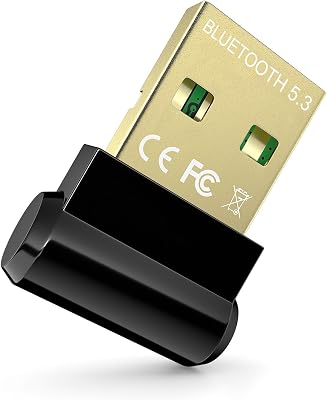 Bluetooth Adapter for Desktop PC, Plug & Play 5.3 USB Mini EDR Dongle Receiver & Transmitter for Laptop Computer Compatible with Headphones Keyboard Mouse Only Windows 11108.1