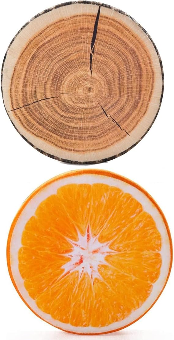 HYSEAS Decorative Round Throw Pillow Stump Plus Round Throw Pillows 14 Inch Orange