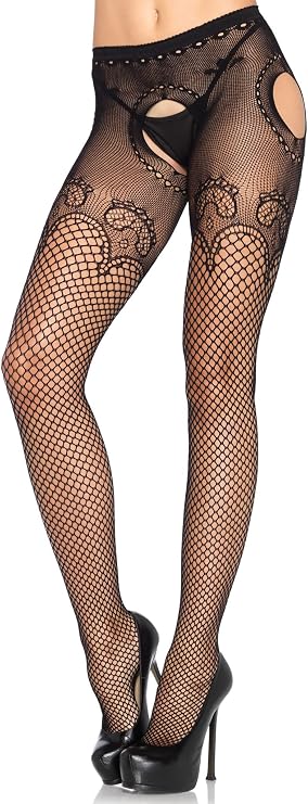 Leg Avenue Women's Fishnet Suspender Pantyhose