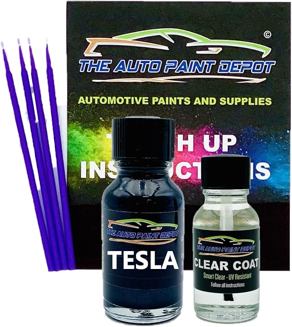 Auto Paint Depot Touch Up Paint for Tesla All Models-Ocean Blue Pearl PPSB (All Years, All Models) One Ounce with Clear Coat