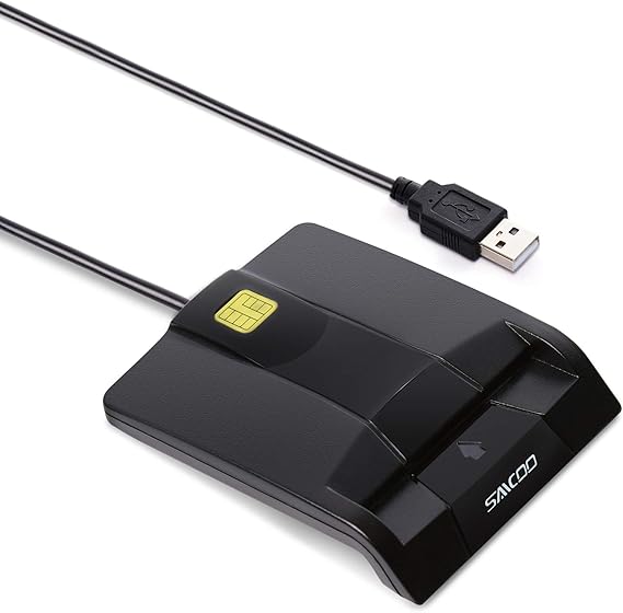 SAICOO smart Card Reader DOD Military USB Common Access CAC Card Reader, Compatible with Mac OS, Win (Horizontal Version)