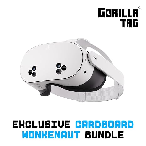 Meta Quest 3S 256GB | VR Without Wires Gorilla Tag Cardboard Monkenaut Bundle Access to 40+ Games with a 3-Month Trial of Meta Horizon+ Included