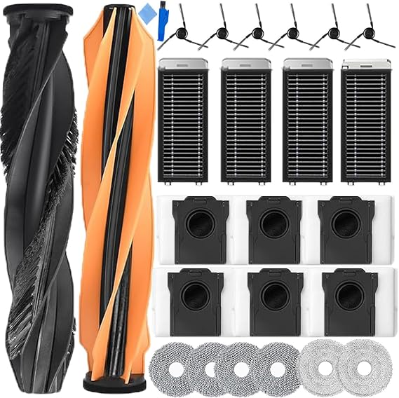 Replacemnt Parts for Dreame X50 Ultra/L50 Pro Ultra/X50 Master/matrix10 Ultra, L40s Pro Ultra, for Mova V50 Ultra Vacamun Cleaners With 2xRoller Brushes 6xSide Brushes 4xFilters 6xDust Bag…