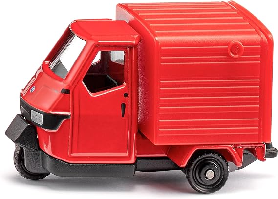 SIKU 1583, Piaggio Ape 50, Vehicle to Play with, Metal/Plastic, Red, Tow Hitch, Opening Tailgate