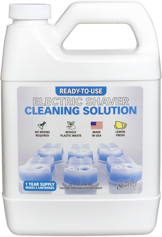 Clark Shaving Co. Cleaning Solution for Braun Clean & Renew, 32 oz