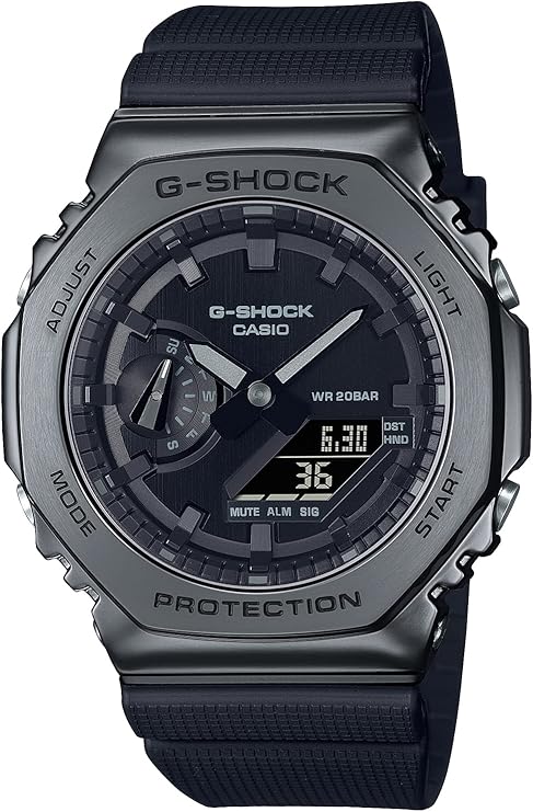 Casio GM-2100BB-1AJF [G-Shock (G-Shock) Metal Covered Series Blackout] Watch Imported from Japan Feb 2023 Model, Black, Mens, Black, Modern