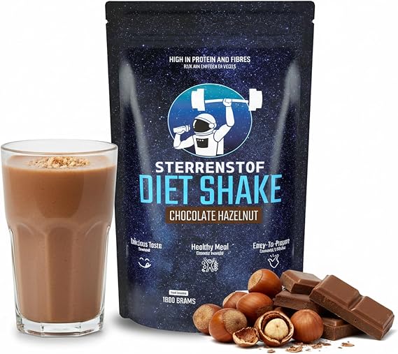 Sterrenstof Diet Shake Meal Replacement - Chocolate Hazelnut - 15 Shakes per Tin - 29 g Protein per Meal Natural Flavour - Diet Shakes for Weight Loss