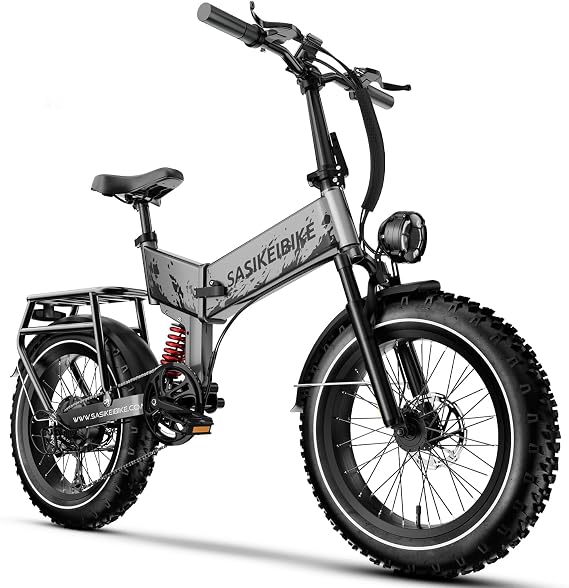 1500W Foldable Electric Bike 52V 20Ah Removable Battery 20" 4" Fat Tires