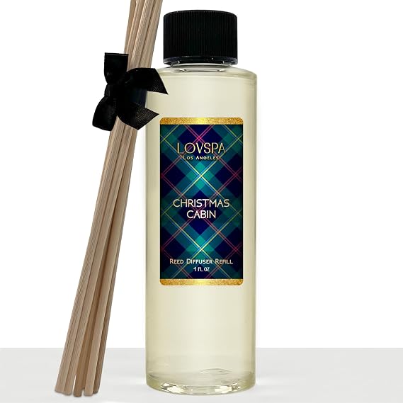 Christmas Cabin Diffuser Oil - Holiday Essential Oils for Diffuser Refill & Air Freshener Room Spray - Long-Lasting & Natural Home Fragrance, Scented Oil for Diffusers, USA Made, 4oz