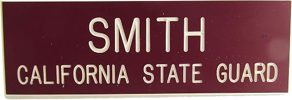 Military Uniform Supply California State Guard Name Plate