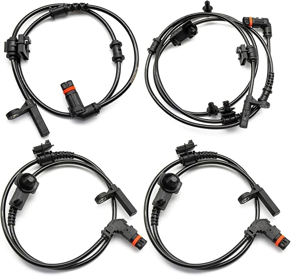 4PCS ABS Wheel Speed Sensor Front & Rear for Dodge for Chrysler | For 300 2005-2010 Challenger 2008-2010 / Charger 2006-2010 / Magnum 2005-2008 Replace OE 4779244AB & 4779246AC & 4779247AB