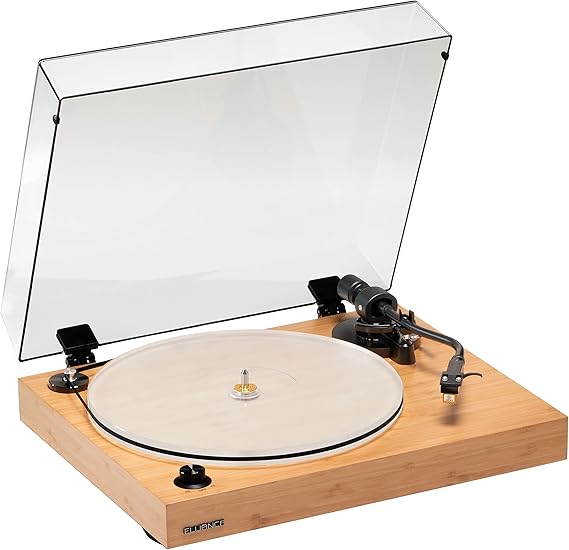 Fluance RT85N Reference High Fidelity Vinyl Turntable Record Player with Nagaoka MP-110 Cartridge Acrylic Platter Speed Control Motor High Mass MDF Wood Plinth Vibration Isolation Feet - Lucky Bamboo