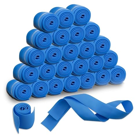 25 Pack Disposable Tourniquets - Latex-Free First Aid Tourniquet Kit, 1" X 18" Blue Elastic Tear-Resistant Tourniquets for Medical Emergency & Nursing Supplies Essentials for Outdoor Sport