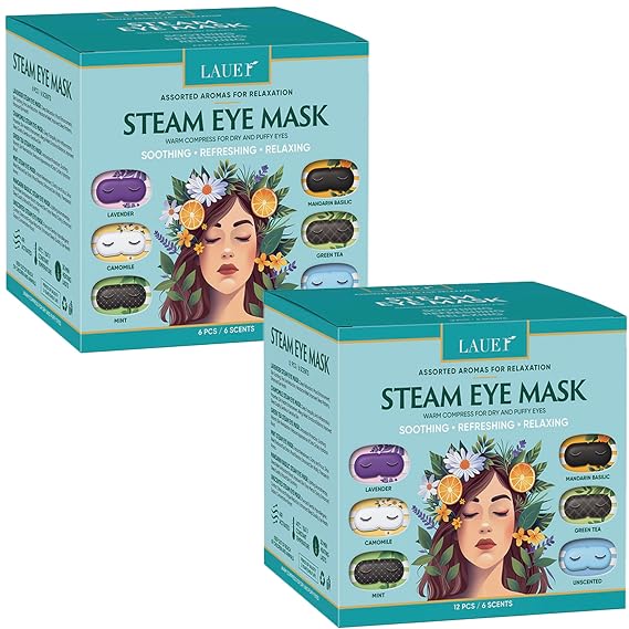 18 Pack Heated Eye Steam Mask for Dry Eyes Self Warm Compress for Dark Circles Puffiness Treatment Warming Eye Mask for Relaxation & Moist Heat Therapy Fatigue, Stress, and Migraine 6 Aromas
