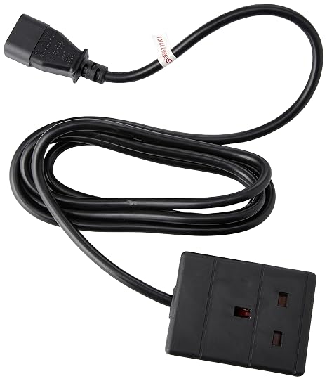 Pro Power PEL01255 IEC C14 Plug to 13A UK Socket Power Lead, 2 m, Black