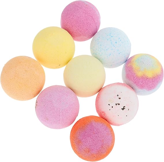 minkissy 9pcs Bathing Bubble Making Essential Oils Relaxing for Moisturizing Skin Handmade Spa for Women and Men Random Colors