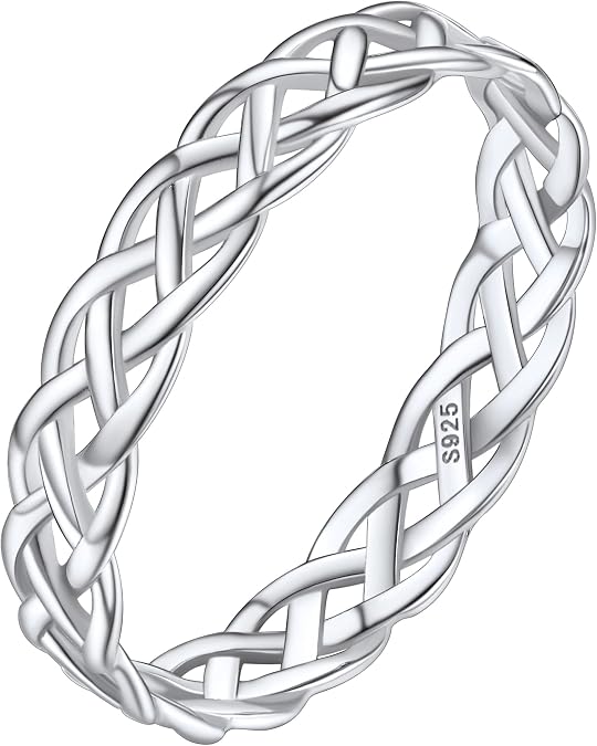 Silvora 925 Sterling Silver Celtic Knot Rings, Chain Rings for Women Men Vintage Eternity Band Ring Jewelry Size 4-12