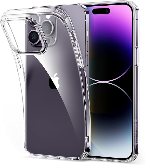 Udilla iPhone 14 Pro Max ile Uyumlu Şeffaf ve Sararmaya Dayanıklı Silikon Kılıf, Extra İnce ve Yumuşak Model (iPhone 14 Pro Max)