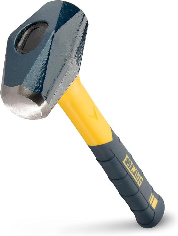 ESTWING Sure Strike Drilling/Crack Hammer, 2lb Hand Sledge, MRF2LB | Forged Steel Head, The Right Size For The Job, Versatility On The Job, Non-Slip Fiberglass Handle