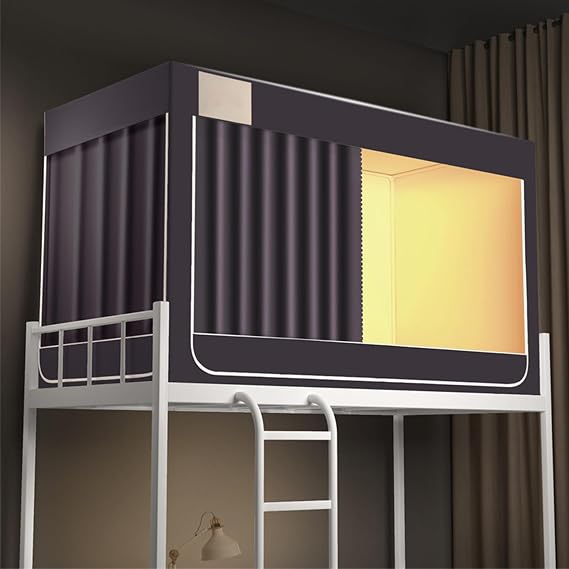 Bed Tent Twin, Privacy Tent for Bunk Beds, Bed Canopy with Bed Frame, House Bed Tent Windproof Dustproof Bed Curtain Loft Bed Color: Dark gray, Size: 75" Lx31" Wx43" H