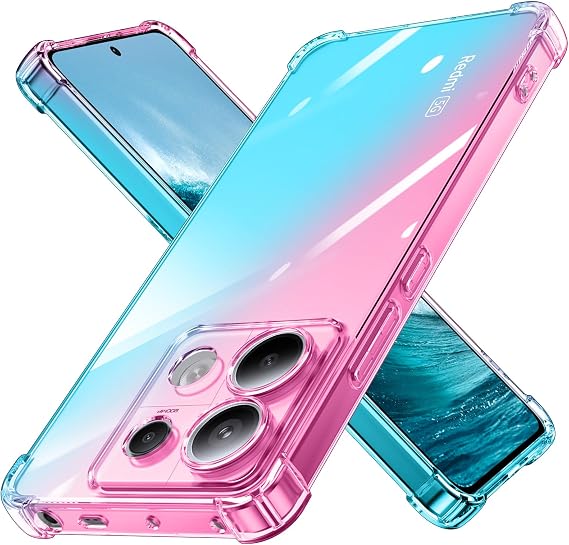 Redmi Note 13 Pro 5G Case, Clear, Shockproof, TPU, Transparent, Compatible with Redmi Note 13 Pro 5G, Slim, Thin, Anti-Fingerprint, US Military MIL Standard Certified, Shock Absorption, Anti-Slip,