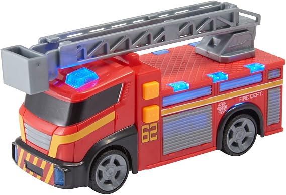 Teamsterz Mighty Machines Small Fire Engine | Fire Truck Toy With Realistic Lights & Sounds | Firefighter Emergency Rescue Truck Toys | Extendable Fire Ladder | Educational Toys | For Ages 3+