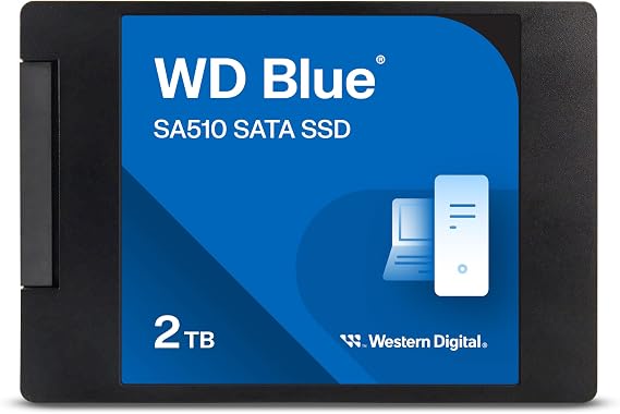 Western Digital 2TB WD Blue SA510 SATA Internal Solid State Drive SSD - SATA III 6 Gb/s, 2.5"/7mm, up to 560MB/s - WDS200T3B0A