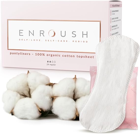 Organic Cotton Pantyliners | Pure, Non-Toxic, Hypoallergenic | Ultra-Thin & Breathable Daily Panty Liners for Women | No Irritation | Freshness & Comfort for Sensitive Skin, 24 PCS