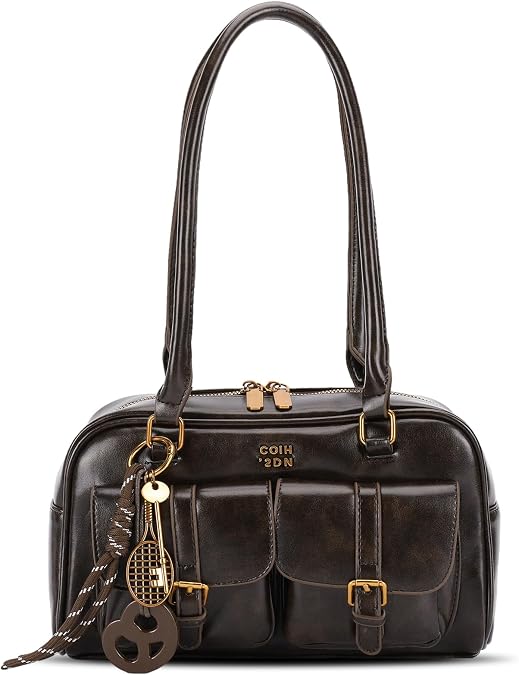 Shoulder Bag Retro Top Handle Bag Y2k 90s Multiple Pockets Designer Handbag Soft Trendy Underarm Purse