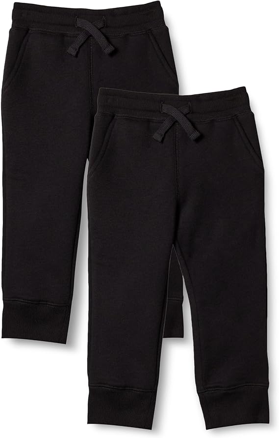 Amazon Essentials Boys and Toddlers' Fleece Jogger Sweatpants with Elastic Waist and Drawstring, Multipacks