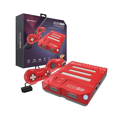 Hyperkin RetroN 3 HD 3-in-1 Retro Gaming Console for NES/Super Famicom/Genesis/Mega Drive/Super NES (SNES) -Jasper Red