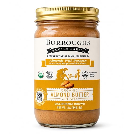 Burroughs Family Farms Regenerative Organic Creamy Almond Butter, 12 OZ