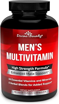 Mens Multivitamin Daily Multivitamin for Men with Vitamin A C D E K B Complex, Calcium, Magnesium, Selenium, Zinc Plus Heart, Brain, Immune, and Mens Multivitamins 90 Vegetarian Capsules