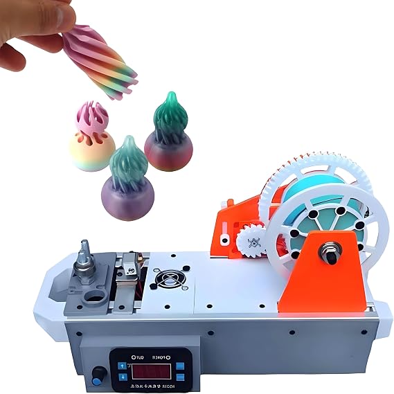 3D Printed Bottle Recycler, Desktop Filament Maker Machine, Pultruded Plastic Bottle Filament, 3D Fiament Pultruded from Pastic Bottles, for Families, DIY Makers, Small Studios Gray