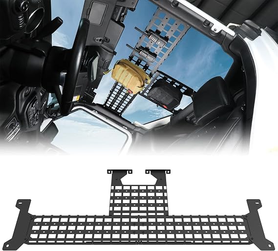 WOLFSTORM Interior Roof Rack Molle Storage Panel, Compatible with Jeep 2018-2026 Wrangler JL/2020-2026 Gladiator JT, JL/JT Top Cargo Organizer Kit, Protective Decoration, 1PC