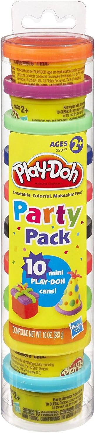 Play-Doh Party Pack 10 1oz Cans of Assorted Color, Back to School Gifts, Prizes, Party Favors, Kids Arts and Crafts, Preschool Toys
