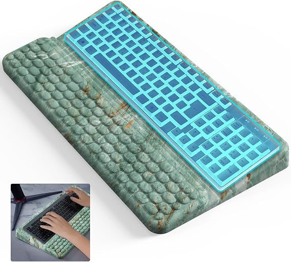 Keyboard Stand for Desktop, Keyboards Wrist Rest, Ergonomic Keyboards Holder for Easy Typing Working, Wrist pad for Keyboards with Comfortable Wrist Rest for Keyboard Marble Green