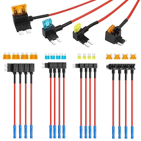 Cooclensportey 16 Pack 4 Types Fuse Tap, 12V Car Add a Circuit Fuse Tap Kit