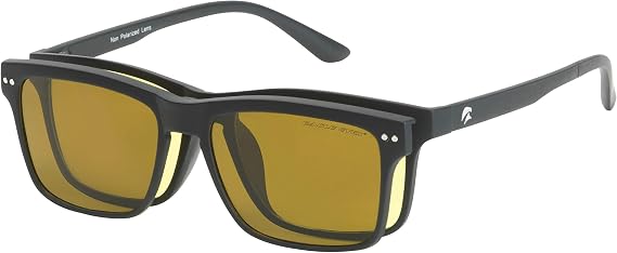 Eagle Eyes 2in1 SOL Magnetic Eyewear Glasses - Polarized Sunglasses for Day and Anti-Reflective Yellow Night Driving Glasses